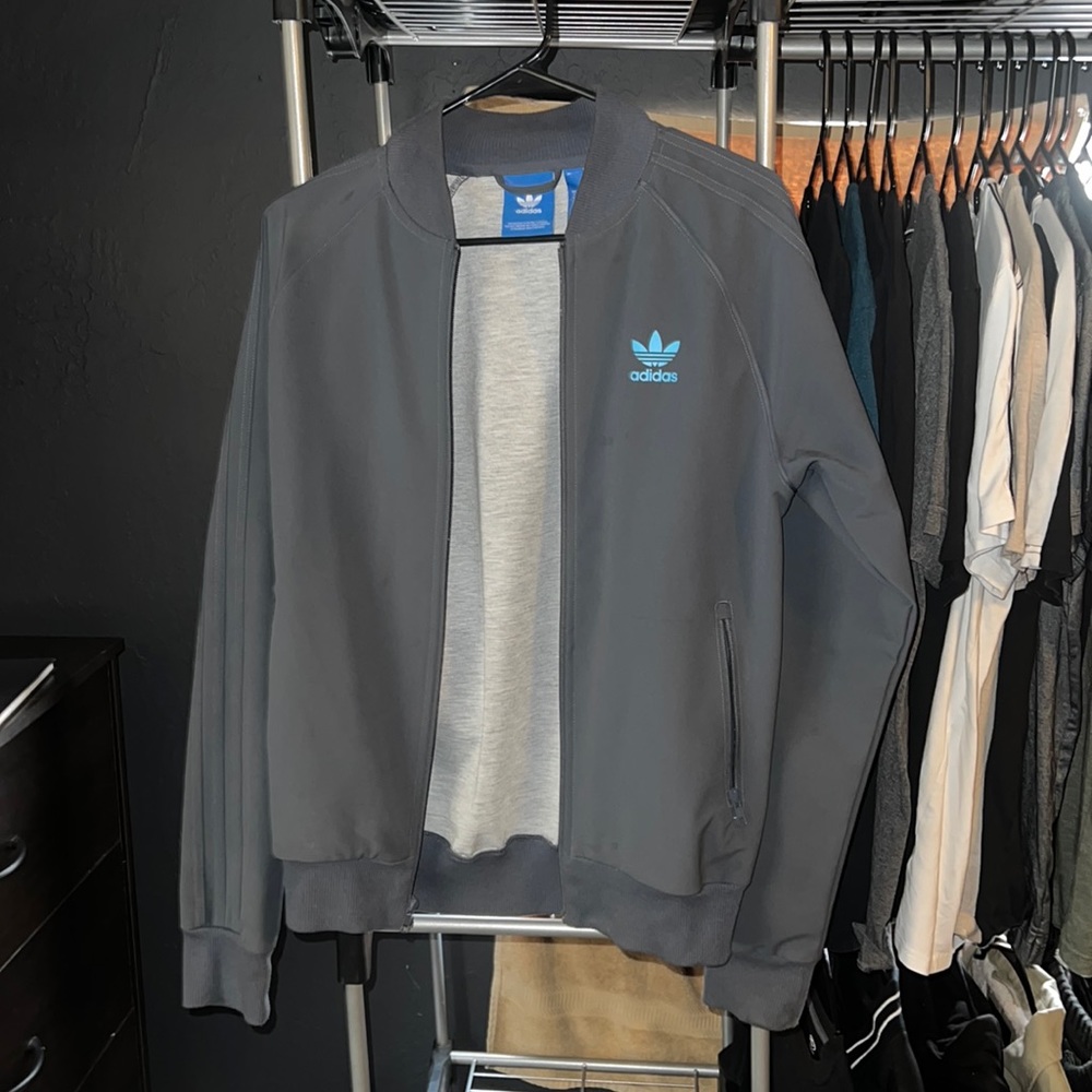 Adidas grey bomber sweater